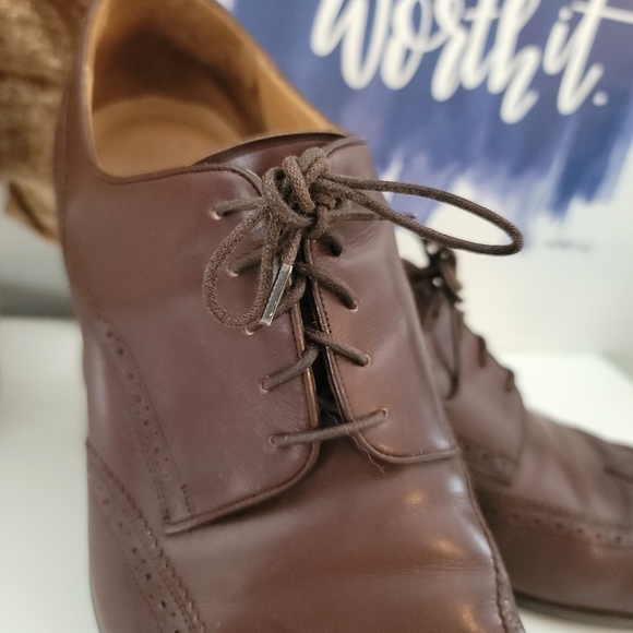 Bally Men's Normal Brown Wing Tip Oxford Dress Shoes Size 12 Great Condition - Picture 10 of 12